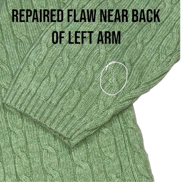 L.L. Bean Lambswool Blend Cable Knit Green Sweater - Women’s XL - Picture 7 of 11